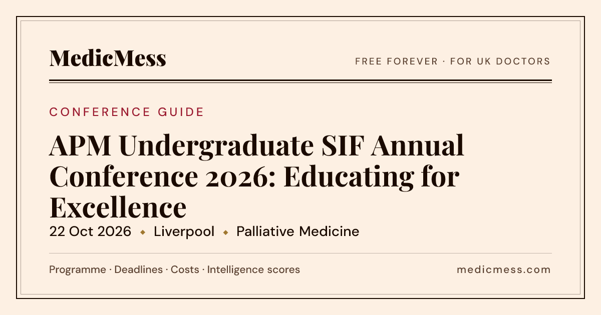 APM Undergraduate SIF Annual Conference 2026: Educating for Excellence ...