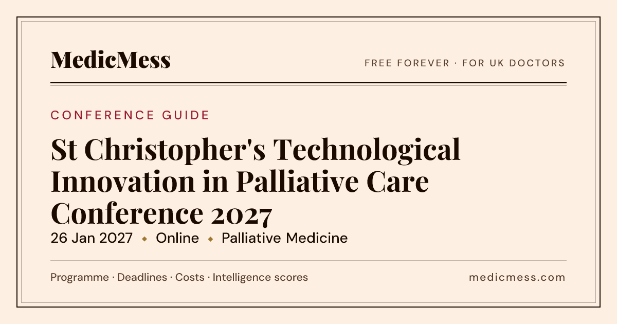 St Christopher's Technological Innovation in Palliative Care Conference ...